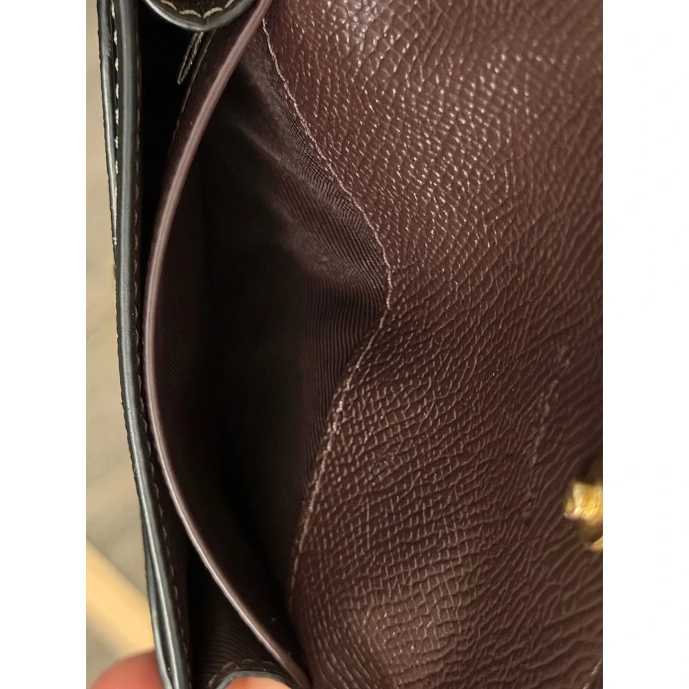 NWT Coach CH487 Envelope Card Case Black Crossgrain Leather Gold Hardware 4x3‎